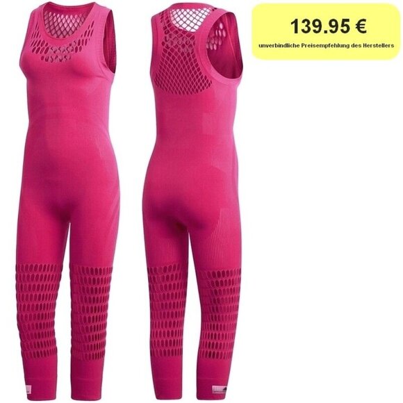 RARE!💗Adidas by Stella McCartney Warp Knit Jumpsuit in Pink - Size Medium - Picture 5 of 10